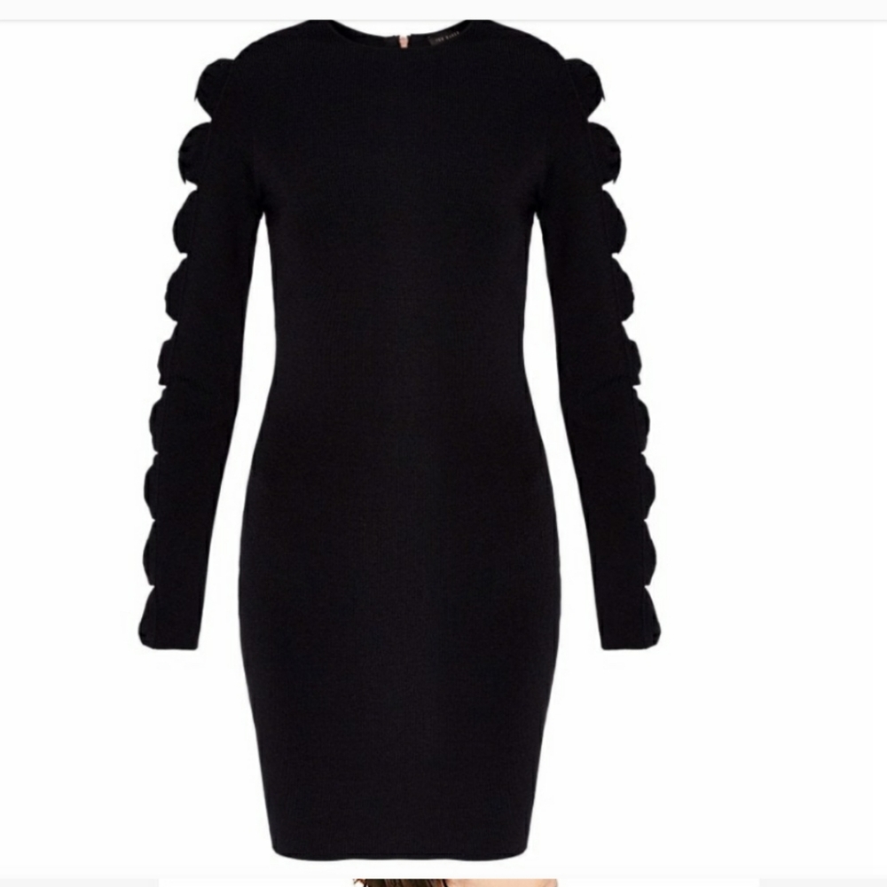 Ted Baker Knitted Bodycon Dress with Bow Sleeve Detail